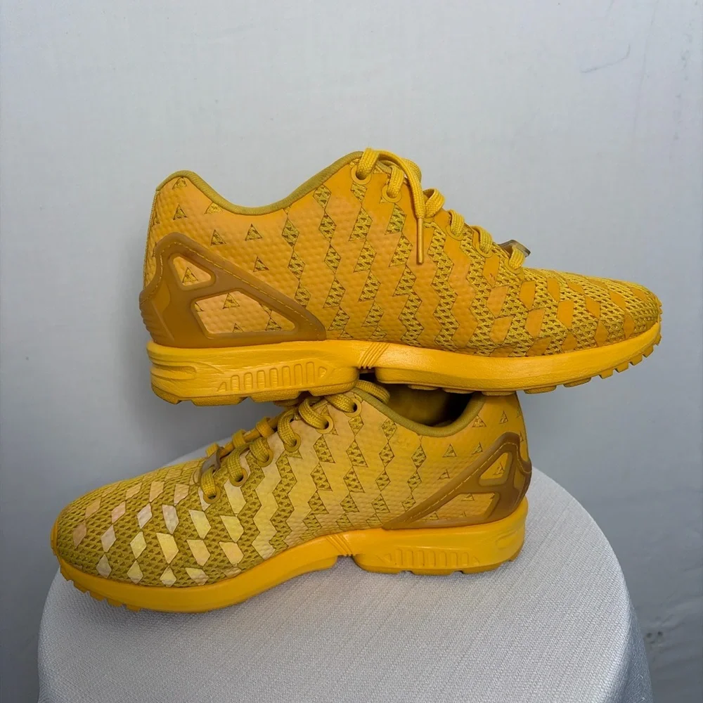 Adidas ZX Women’s Size 6.5 Flux Weave Yellow Sneakers(B73)✨✨